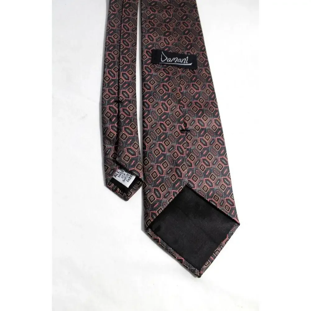Vintage Damani Silk Necktie, 3.5 X 54 Inches, Short Length, Boys Tie